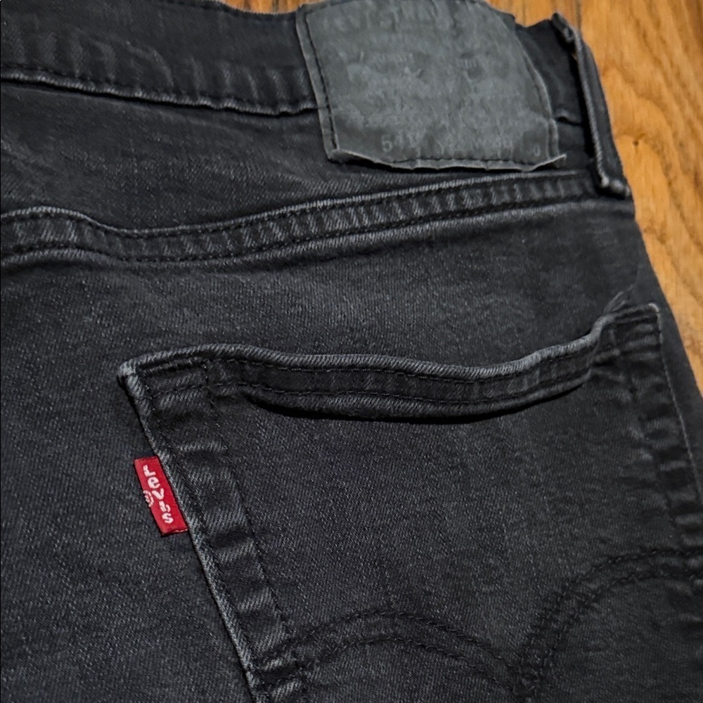Levi's Men's Black Straight Jeans - Black W36, L30 - Picture 7 of 9